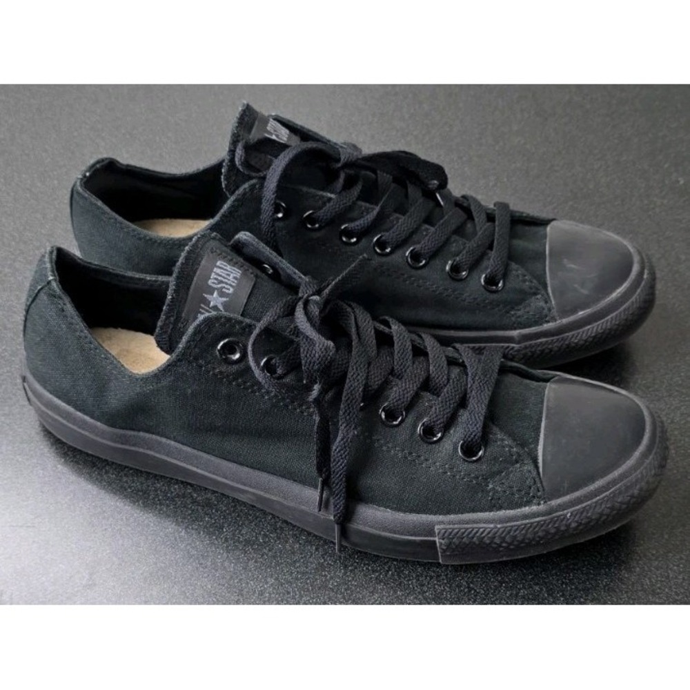 Converse Chuck Taylor All Star Low Top Black Skate Moto Grunge Shoes Men 11 Lace